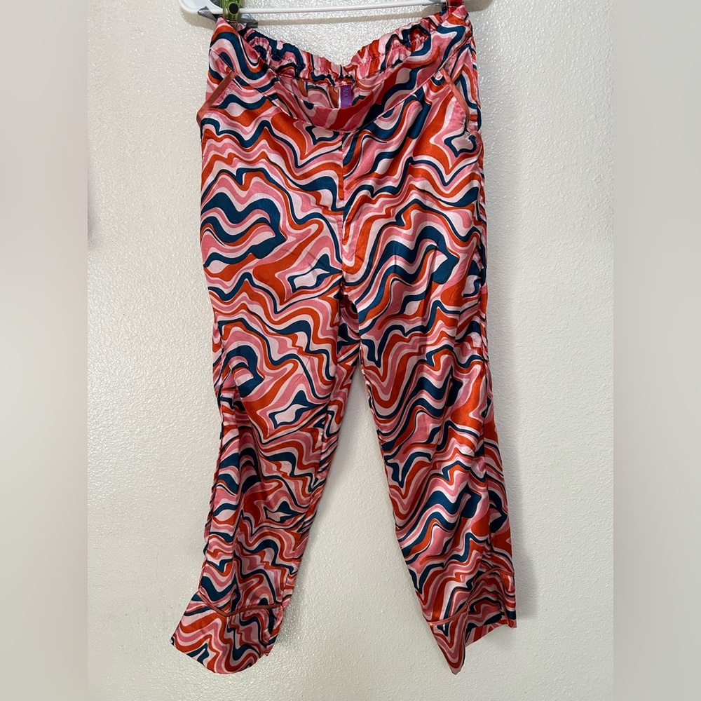 Adore Me Pink and Blue Patterned Pants